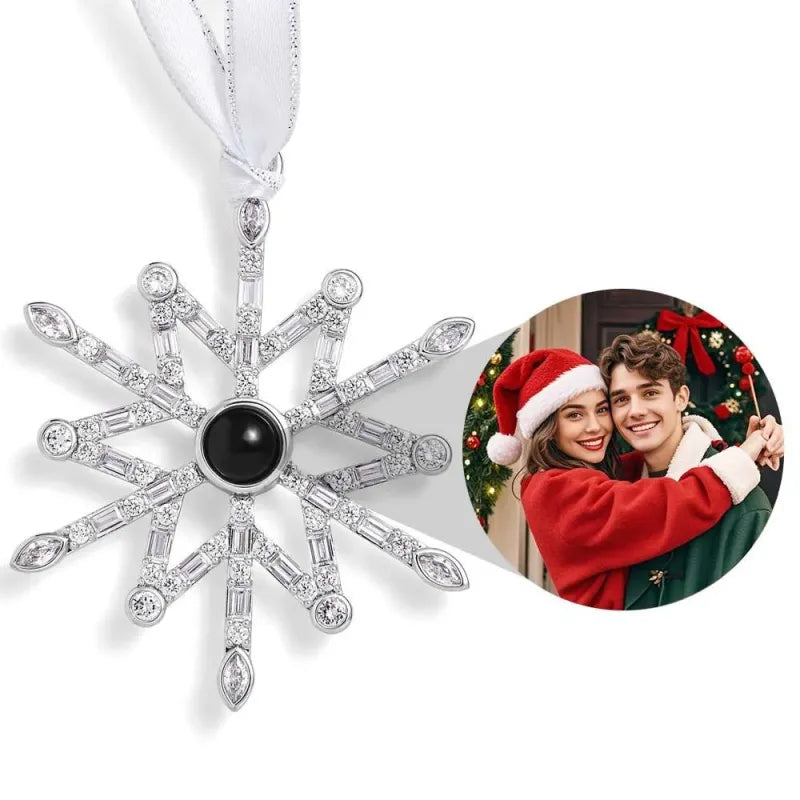 Personalized Projection Ornament Custom Photo Snowflake Christmas Ornament Gifts