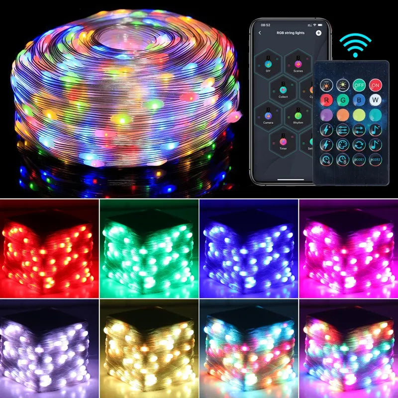 WS2812B Usb Led String Light Smart App Controller DIY Christmas Tree Garland RGB Addressable Fairy Lights  DC 5V