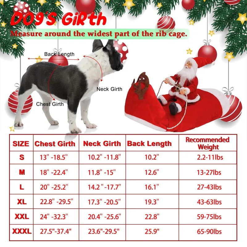 Santa Sleigh Dog Costume.